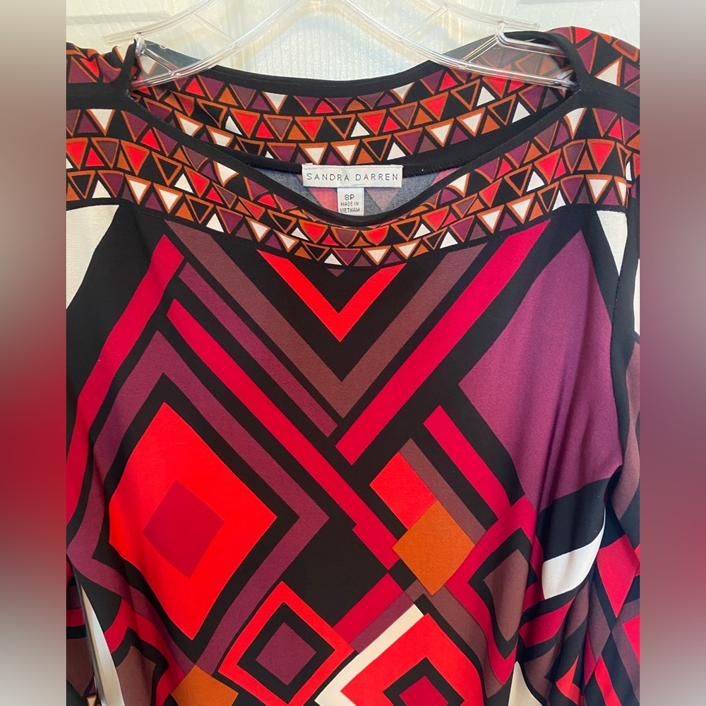 Sandra Darren Geometric Dress | 8p - Picture 3 of 6